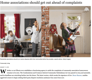 An article title "Home associations should get out ahead of complaints"