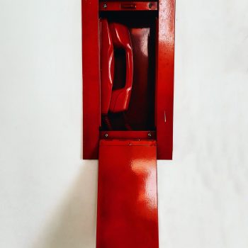 A red emergency phone